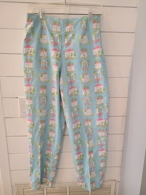Talbots Light Blue House-Print Pants